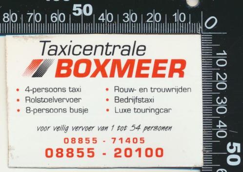 Sticker: Taxicentrale Boxmeer, Verzamelen, Stickers, Zo goed als nieuw, Bedrijf of Vereniging, Verzenden