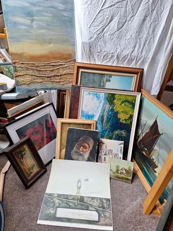 verzameling schilderijen lijsten kunst Alles in 1 koop beschikbaar voor biedingen