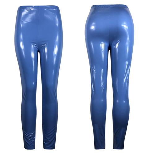 Blauwe glimmende legging wetlook leren lak dames broek, Kleding | Dames, Broeken en Pantalons, Nieuw, Blauw, Lang, Verzenden