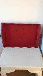 2 dienbladen 1x bruin 1x rood, Ophalen, Gebruikt, Rechthoekig, Hout