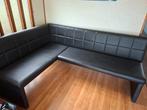 Zwarte Eetkamer Hoekbank - 200x150cm, Huis en Inrichting, 125 tot 150 cm, 150 tot 200 cm, Hoekbank, Leer