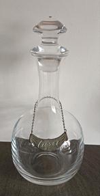 Vintage Glaskaraf met Cognac Hanger, Ophalen of Verzenden