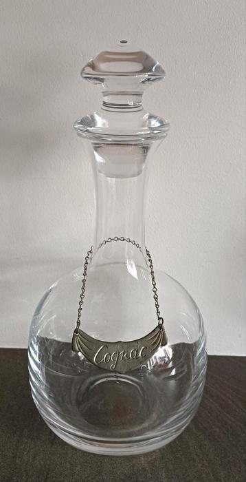 Vintage Glaskaraf met Cognac Hanger beschikbaar voor biedingen