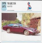 Ma645 autokaart marcos mantis (1970 - 1971 ), Ophalen of Verzenden, Zo goed als nieuw, Auto's