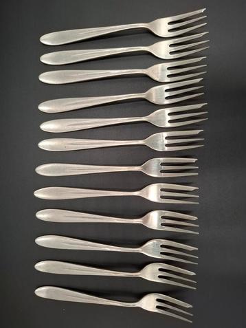 Antiek zilver taartvorkjes 12 stuks Gerritsen v Kempen beschikbaar voor biedingen