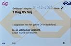 Dagkaart ns ov vrij, Tickets en Kaartjes, Eén persoon, Trein, Algemeen kaartje