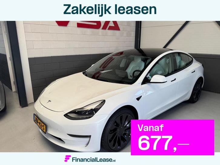 Tesla MODEL 3 Performance AWD 75 kWh,513PK, full-opties,Fabr, Auto's, Tesla, Bedrijf, Lease, Financial lease, Model 3, 360° camera