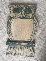 Oude gesneden hardhouten uil, houten beeld 40 x 25 cm., Ophalen
