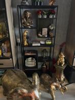 Zwarte metalen met hout  open kast zware kast, Ophalen of Verzenden, Zo goed als nieuw