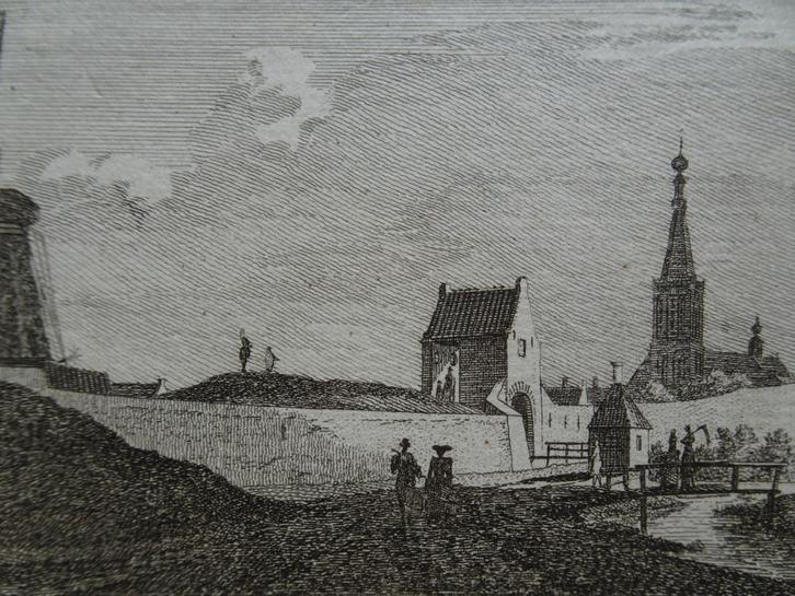 kopergravure Medemblik Westerpoort 1726 Hendrik Spilman, Antiek en Kunst, Kunst | Etsen en Gravures, Verzenden
