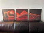 Sexy liggende dame (implied nude) 3-delige canvas poster, Ophalen of Verzenden, Zo goed als nieuw