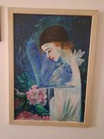 Olieverfschilderij Pierrot met Vlinder Alison Korthals Altes, Ophalen, Oorspronkelijke maker, Zo goed als nieuw, Schilderij