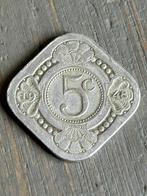 5 Cent 1948 Curacao, Postzegels en Munten, Munten | Nederland, Ophalen of Verzenden, Koningin Wilhelmina, 5 cent, Losse munt