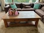 Massief Eiken Salontafel, Ophalen, Gebruikt, 100 tot 150 cm, Eikenhout