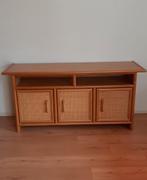 Klein dressoir hout en rotan 145 cm, Huis en Inrichting, Ophalen, Gebruikt, 25 tot 50 cm