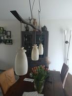 Hanglamp met 3 hanglampen, Huis en Inrichting, Lampen | Hanglampen, Ophalen, Zo goed als nieuw, Glas, 75 cm of meer