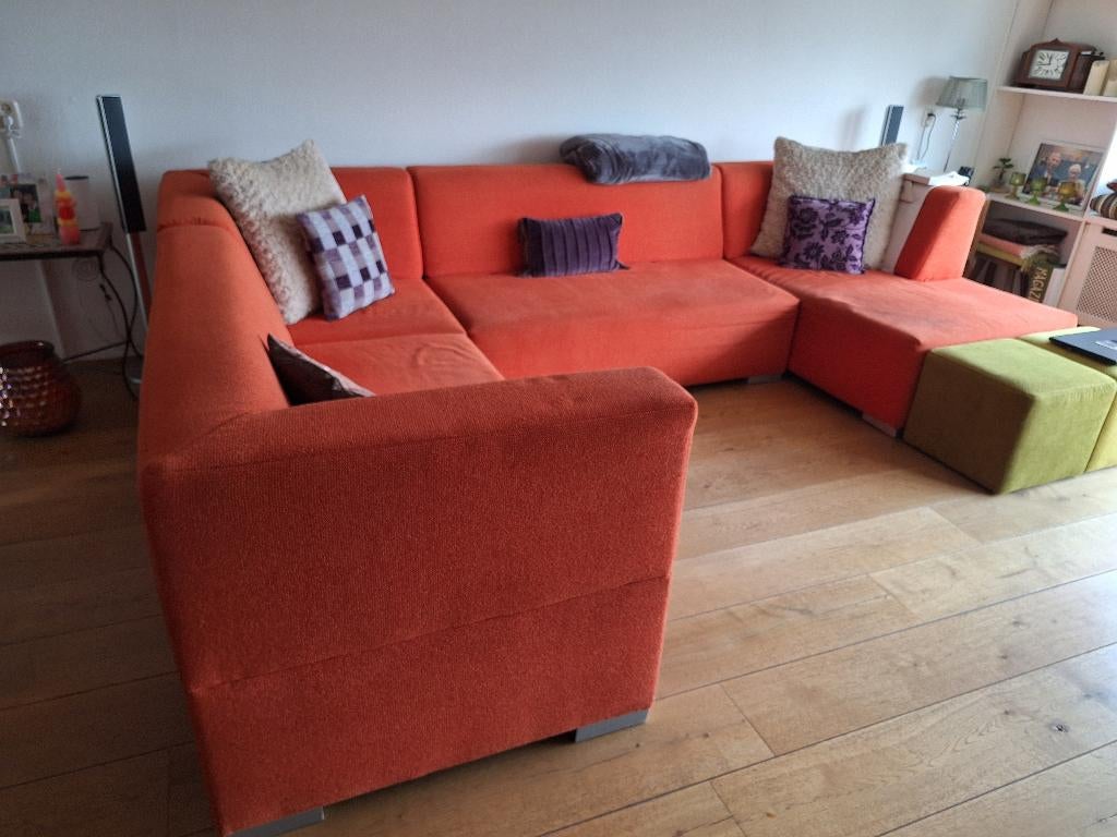 Te koop oranje bankstel - LAATSTE KANS, Ophalen, Gebruikt, Overige maten, Minder dan 75 cm