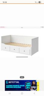 Ikea Hemnes uitschuifbed met 2 matrassen, Ophalen, Verstelbaar, Eenpersoons, Wit