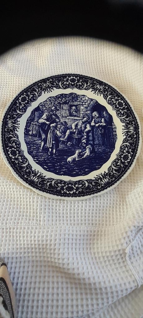 Wandbord Boch Belgium Delft Blauw "Herberg", Antiek en Kunst, Ophalen of Verzenden