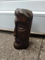 Oud Houten Beeld Aboriginal Gezicht, Verzenden