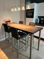 Bar plus 4 barstoelen 70x200 blad, Ophalen, Zo goed als nieuw
