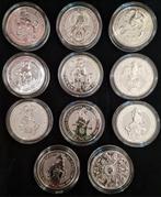 Queen's Beasts Zilveren Munten Set, Verzenden, Zilver