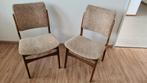 Vintage set van 2 teakhouten Deens design eetkamerstoelen, Ophalen, Hout, Gebruikt, Twee