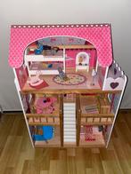 Houten poppenhuis van Bandits and Angels roze, Kinderen en Baby's, Speelgoed | Poppenhuizen, Ophalen, Zo goed als nieuw, Poppenhuis