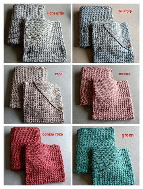 Set gehaakte deken en omslagdoek, Kinderen en Baby's, Dekens, Slaapzakjes en Inbakerproducten, Nieuw, Deken, 100 cm of meer, Ophalen of Verzenden
