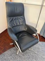 Leren Relaxfauteuil - Donker blauw, Huis en Inrichting, Fauteuils, Ophalen, Minder dan 75 cm, Leer, Zo goed als nieuw