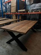 Robuuste eettafel 220x100 cm, 200 cm of meer, Zo goed als nieuw, Rechthoekig, 50 tot 100 cm