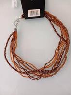 k047 bruine korte ketting 0,50, Sieraden, Tassen en Uiterlijk, Kettingen, Ophalen, Kunststof, Verstelbaar, Bruin