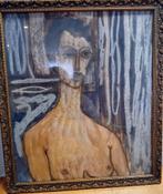 GOUACHE HENNY BAL 1915-2012 NAAKTE VROUW 1953, Ophalen of Verzenden