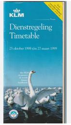 KLM Timetable - October 25 1998 - March 27 1999, Ophalen of Verzenden, Gebruikt, Overige typen