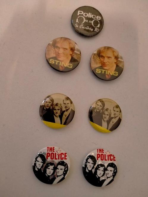 Sting the Police artiest groep muziek oude buttons, Verzamelen, Muziek, Artiesten en Beroemdheden, Gebruikt, Verzenden