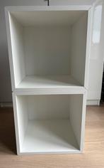 2 witte Eket kasten 35 x 35 x 35 cm + 2 wandrailzen, Huis en Inrichting, Ophalen, Overige materialen, Zo goed als nieuw, Minder dan 150 cm