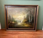 Mooi groot schilderij Zeilboten op het water. G.J. Ernens., Ophalen