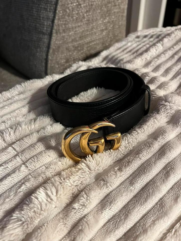 Gucci Marmont Riem - Inclusief Doos & Zak!, Kleding | Heren, Riemen en Ceinturen, Gedragen, Riem of Ceintuur, Zwart, Echt leder