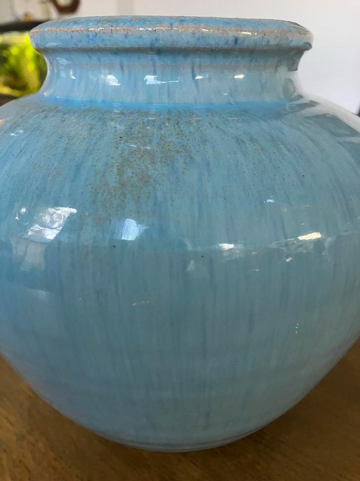 Pieter Groeneveldt Vaas Turquoise Lichtblauw 21cm, Antiek en Kunst, Antiek | Vazen, Ophalen of Verzenden