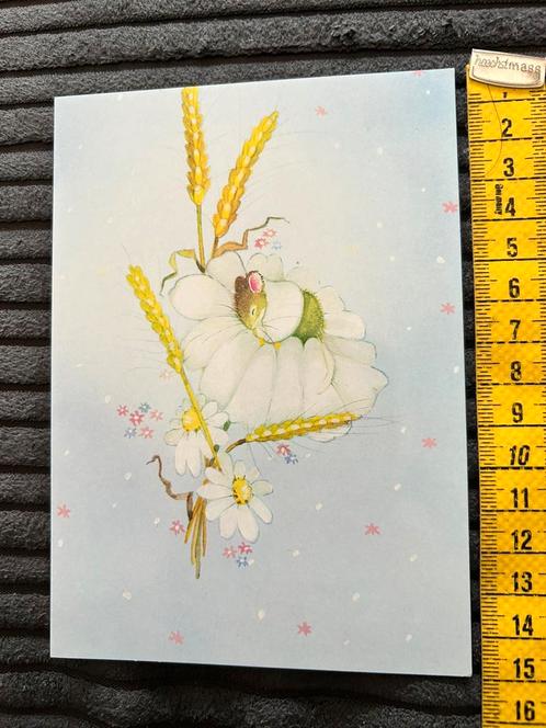 674. Kaart illustr Slapend muisje op bloem koren, Verzamelen, Ansichtkaarten | Themakaarten, Ongelopen, Ophalen of Verzenden