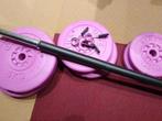 Roze halterset aerobic pump fitness, vinyl (20 kg), Sport en Fitness, Fitnessmaterialen, Ophalen, Nieuw, Rug, Halterset