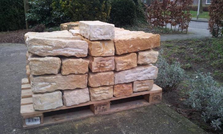 Te koop : zeer mooie Bentheimer zandsteen., Tuin en Terras, Grind, Keien en Split, Zo goed als nieuw, Zandsteen, Ophalen