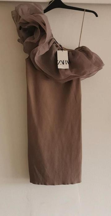 ZARA jurk met organza volants mt. S/M  beschikbaar voor biedingen