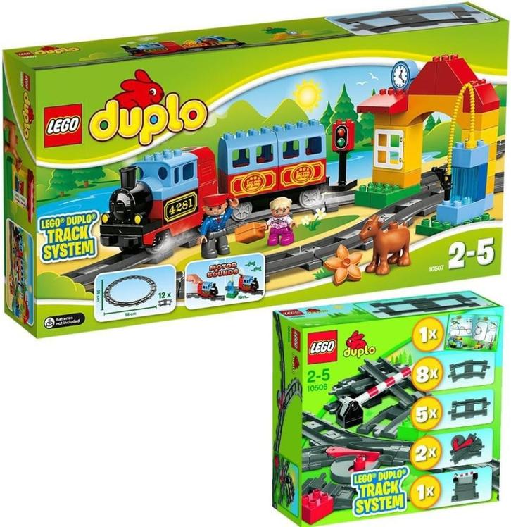 Duplo electrische trein met extra rails/wissels, Kinderen en Baby's, Speelgoed | Duplo en Lego, Zo goed als nieuw, Duplo, Complete set