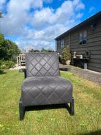 Moderne fauteuil – grijs, stoer design met metalen poten, Ophalen, Zo goed als nieuw, 75 tot 100 cm, Stof