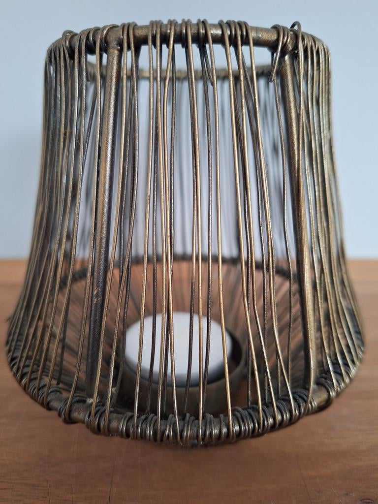 Draad windlicht, Huis en Inrichting, Lampen | Lampenkappen, Zo goed als nieuw, Minder dan 25 cm, Rond, Zwart, Ophalen of Verzenden