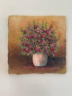 Roze Rozen Boeket - Acryl Schilderij, Antiek en Kunst, Ophalen of Verzenden