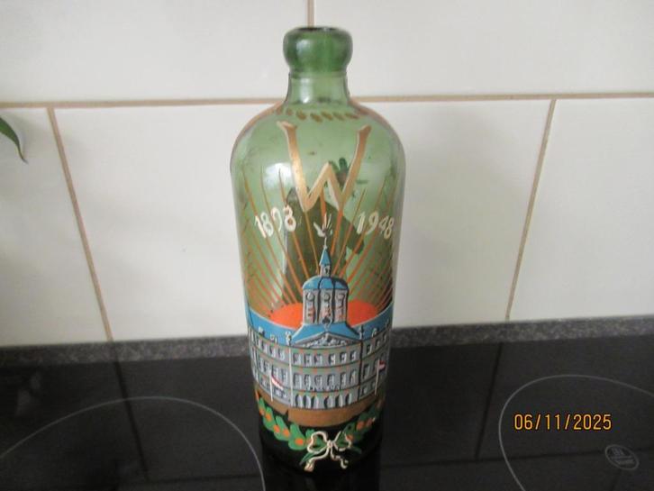 FLES-WILHELMINA1898-1948=WITTKAMPF SCHIEDAM MOUTWIJN/JENEVER, Verzamelen, Koninklijk Huis en Royalty, Zo goed als nieuw, Overige typen