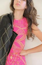 VERSACE H&M PARTY PINK roze zijden jurk zgan 36 CHCS, Ophalen of Verzenden, Zo goed als nieuw, Versace for H&M, Roze