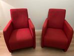 Twee rode fauteuils, Ophalen, Gebruikt, 75 tot 100 cm, Stof